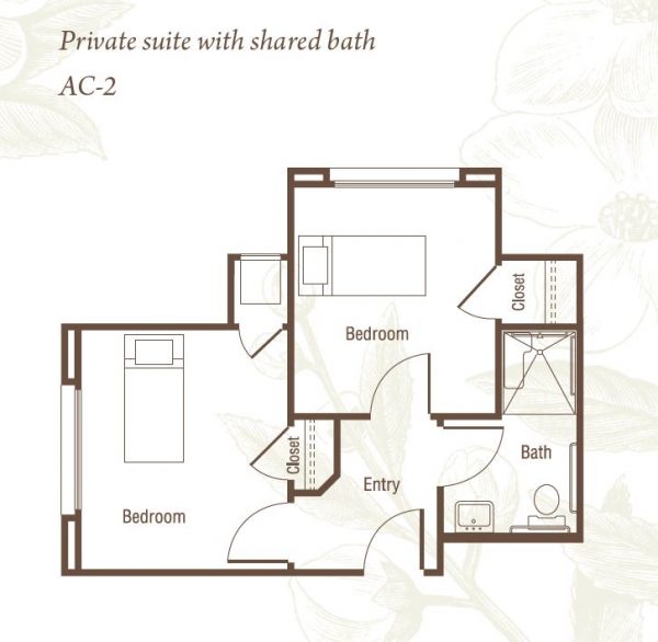 ActivCare at Mission Bay floor plans Level 1 suite with shared bath.JPG