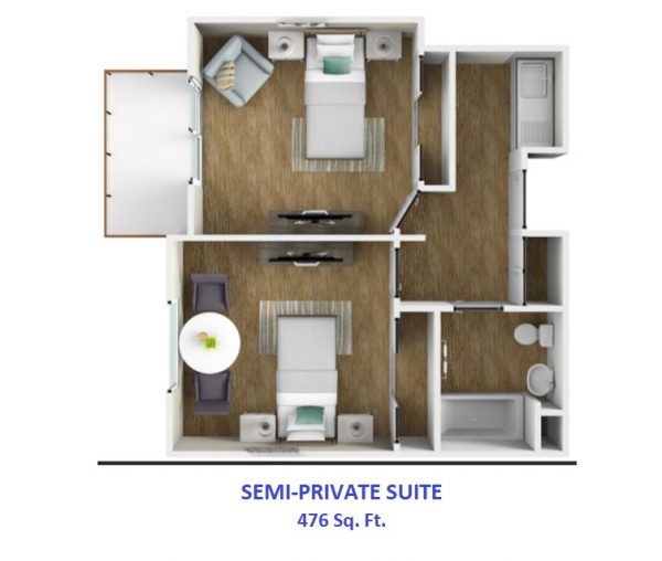 Laguna Estates Senior Living floor plan semi-private suite 476 sq ft.JPG