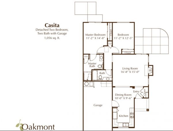 Oakmont of Escondido Hills floor plan 2 bedroom detached Casita.JPG