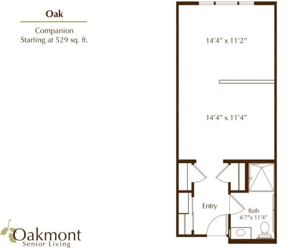 Oakmont of Orange floor plan shared room Oak.JPG