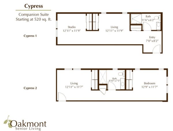 Oakmont of Pacific Beach floor plan shared room Cypress I & II.JPG