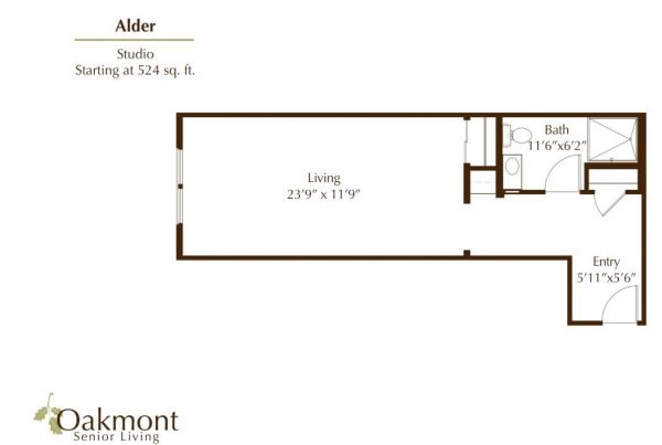 Oakmont of Pacific Beach floor plan studio Alder 2.JPG