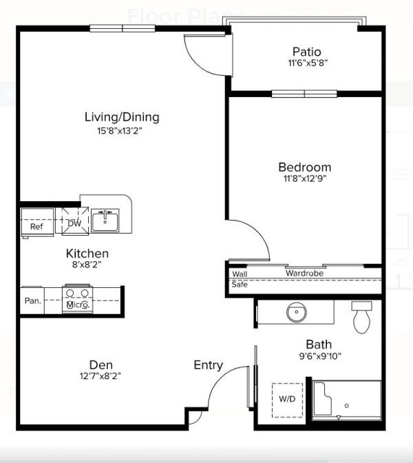 Paradise Village floor plan IL 1 bedroom with den.JPG