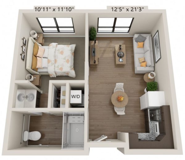 Park View Estates 14 - Floor Plan One bedroom.JPG