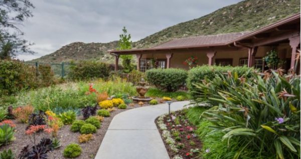 Poway Gardens Senior Living - Mountain Vistas Front Walkway.JPG