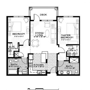 Walnut Village floor plans 2 bedroom E1.JPG