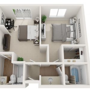 Westmont Town Court floor plan 1 bedroom 2 bath.JPG