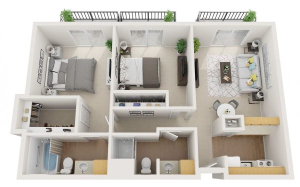 Westmont Town Court floor plan 2 bedroom 2 bath.JPG