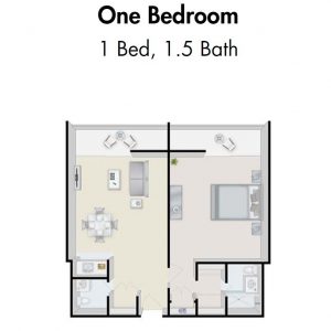 White Sands La Jolla floor plan 1 bedroom 1.5 bath.JPG